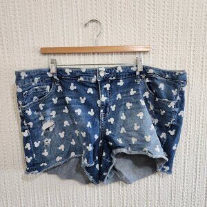 Torrid Denim Shorts with White Mickey Pattern
